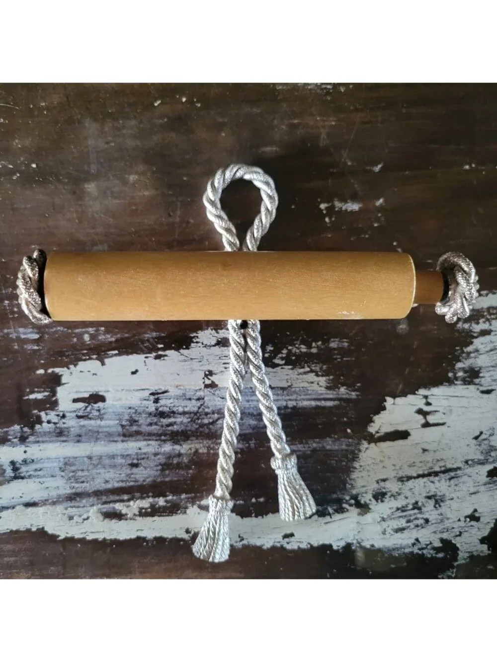 Vintage Metal Braided Rope With Tassels Toilet Paper Holder, Vintage Glam Bathro